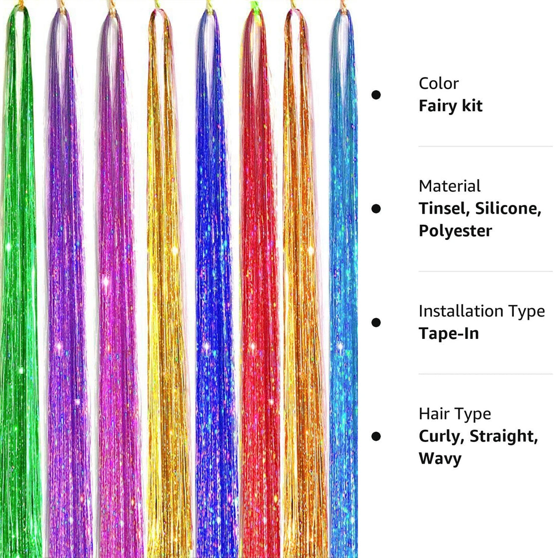 1 Pc Shiny Hair Tinsel  Women Hippie for Braiding Hair Braiding Tools 55cm Length