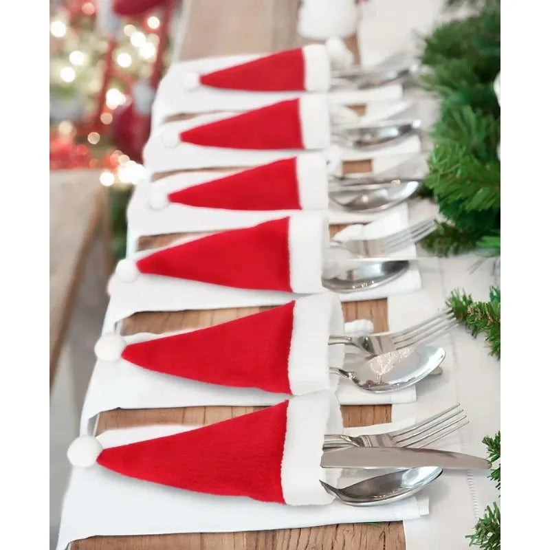 Christmas Tableware Christmas Fork Knife Cutlery Bag Christmas Decorations for Home