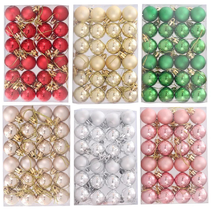 24/72/144 pcs Mini Electroplated Christmas Balls Set  Ornament for New Year Party/Home Decor Christmas Ball Hanging